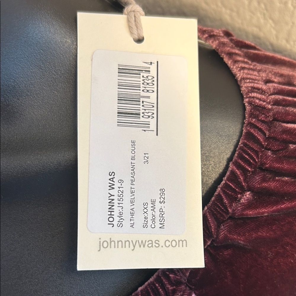 NWT Johnny Was Plum and Pink Embroidered Blouse - Picture 3 of 5